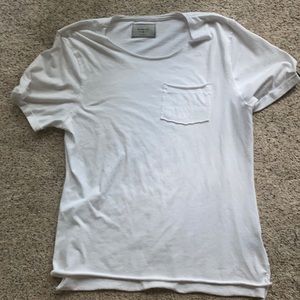 hemless white t shirt